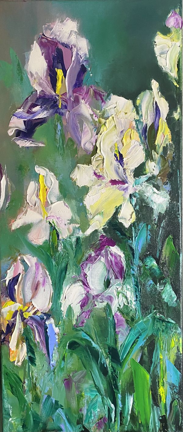 Irises in the garden painting