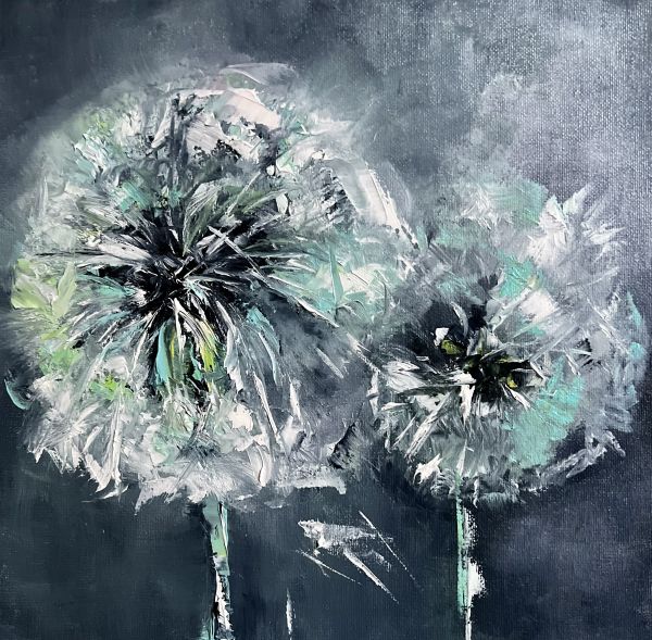 Wild flowers abstract painting