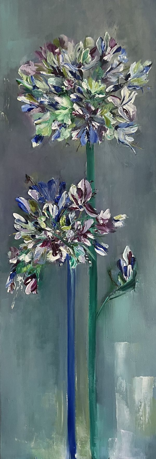 Agapanthus abstract flowers painting